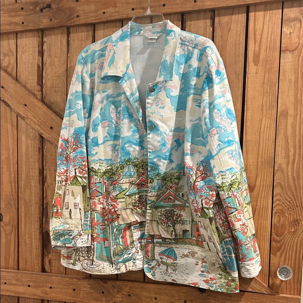 CJ Banks Multicolor Scenic Blazer